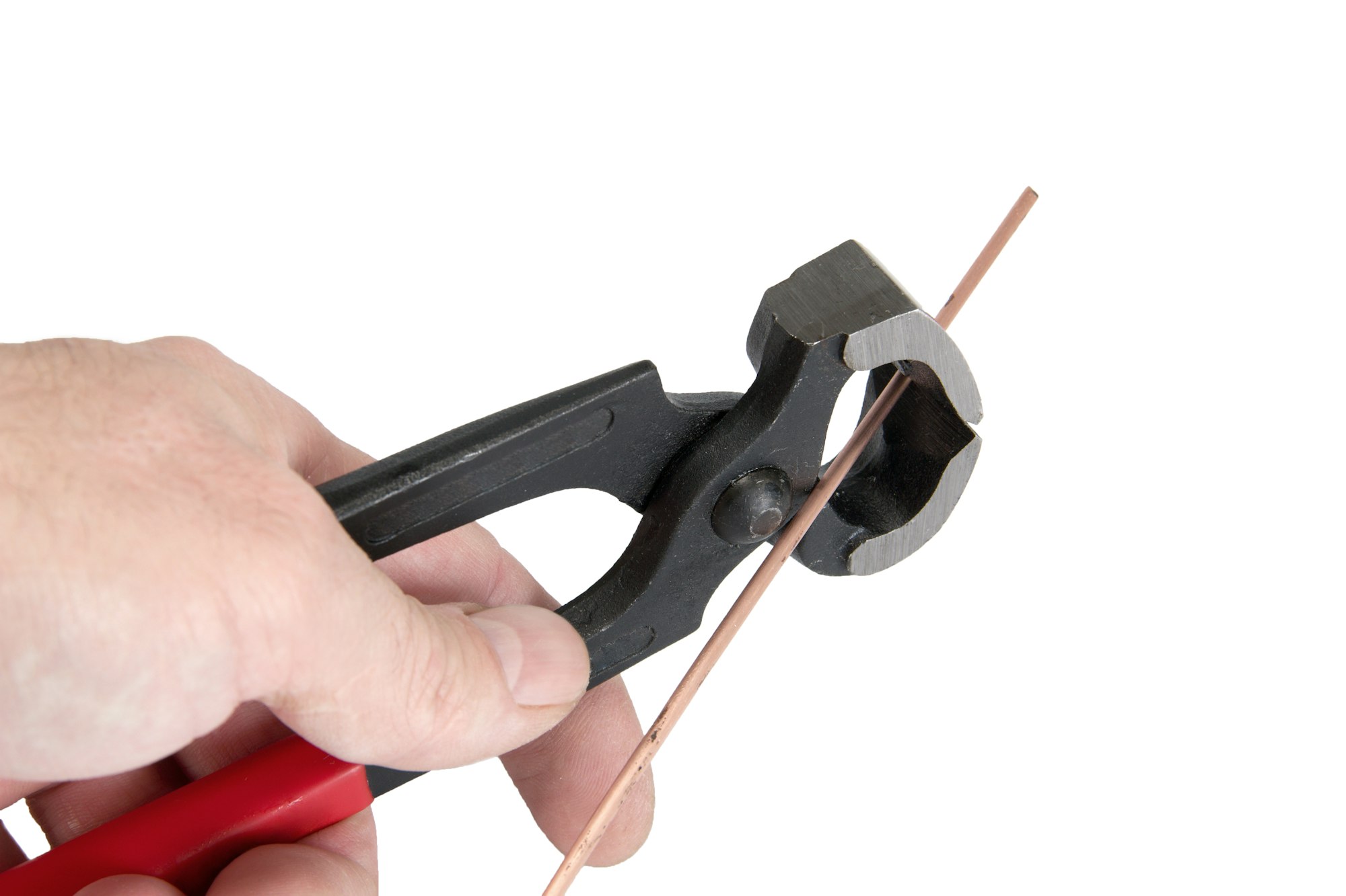 Men's hand keeps the locksmith tools (isolated)